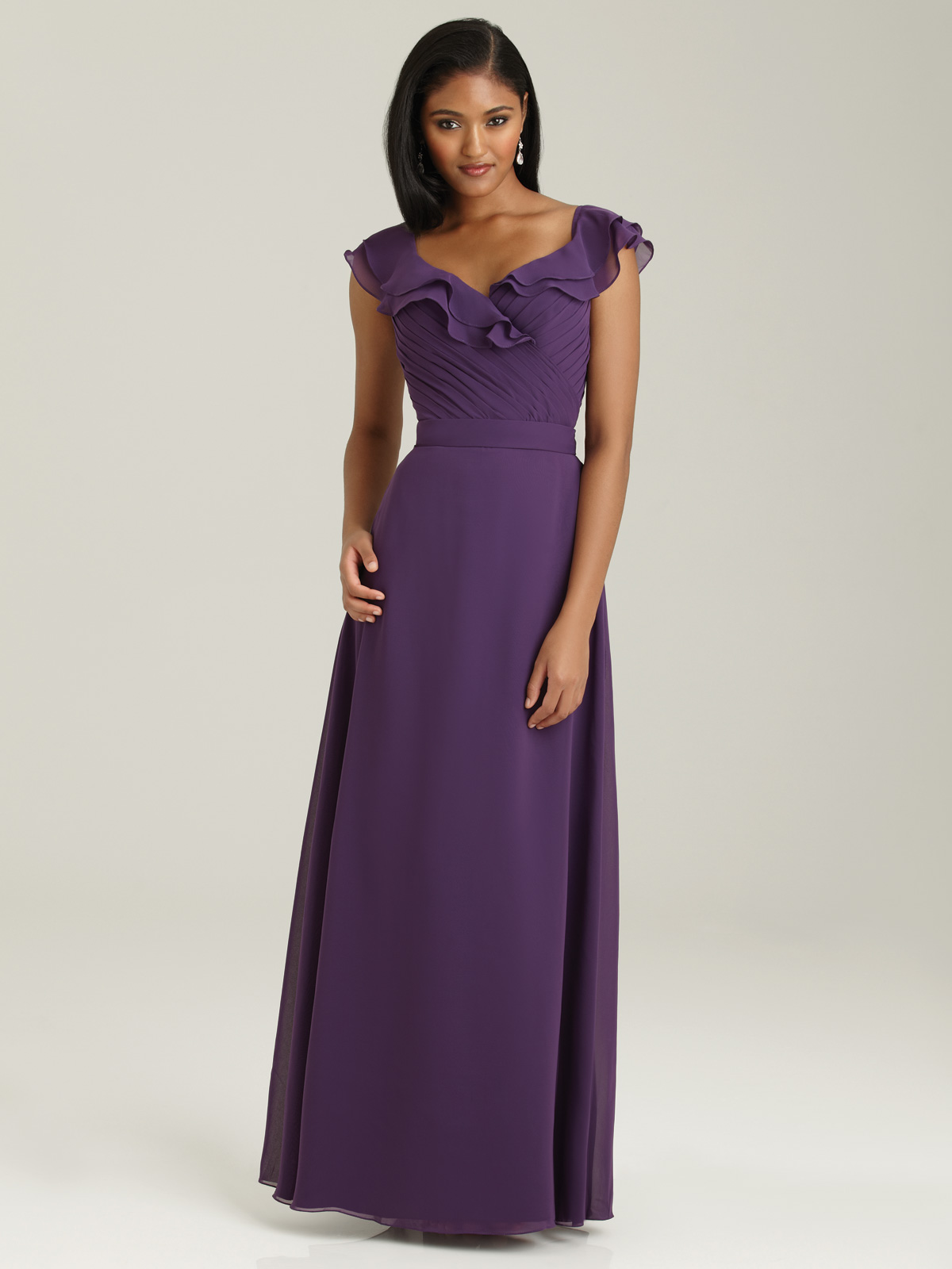purple chiffon bridesmaid dresses