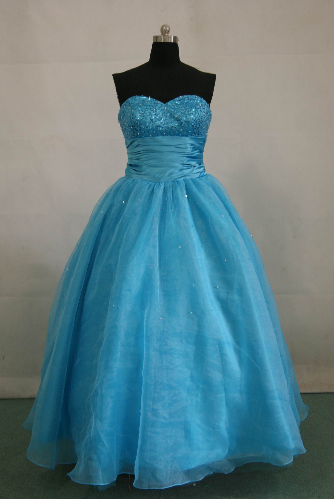 Formal Long Strapless Sweetheart blue dresses