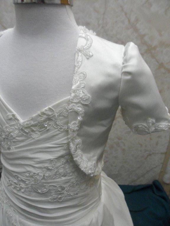 Miniature wedding dress with matching jacket