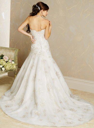 embellished lace wedding gown
