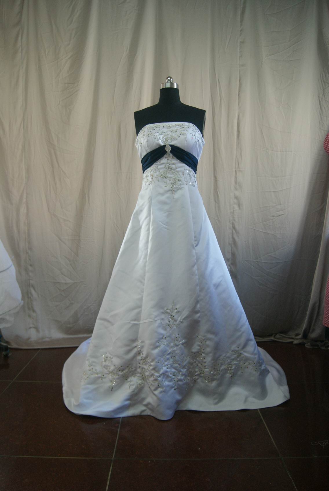 Off White And Navy Wedding Dress