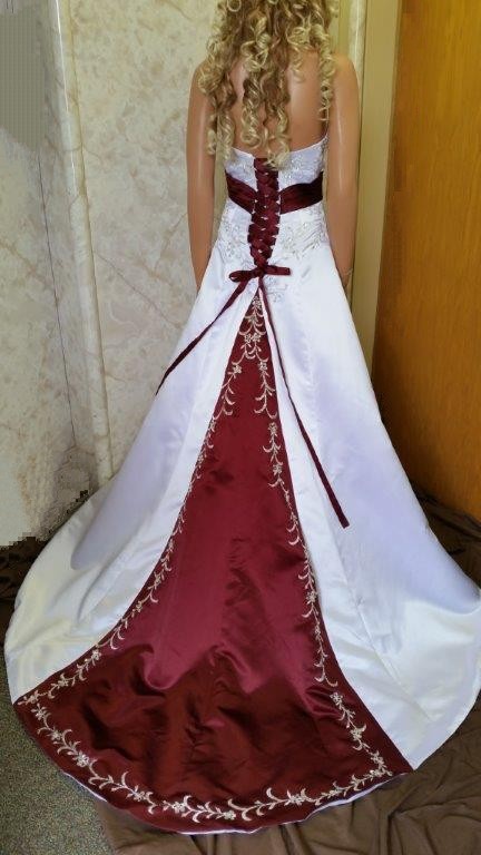 white merlot wedding dress