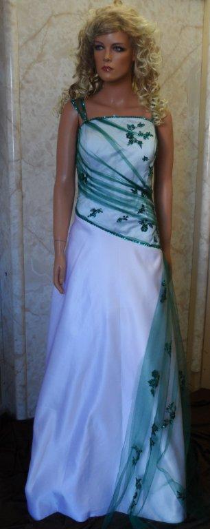 white emerald wedding dress
