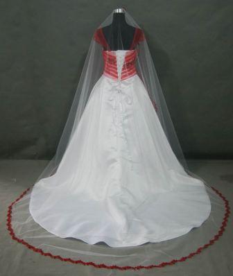 Red and White Wedding dress
