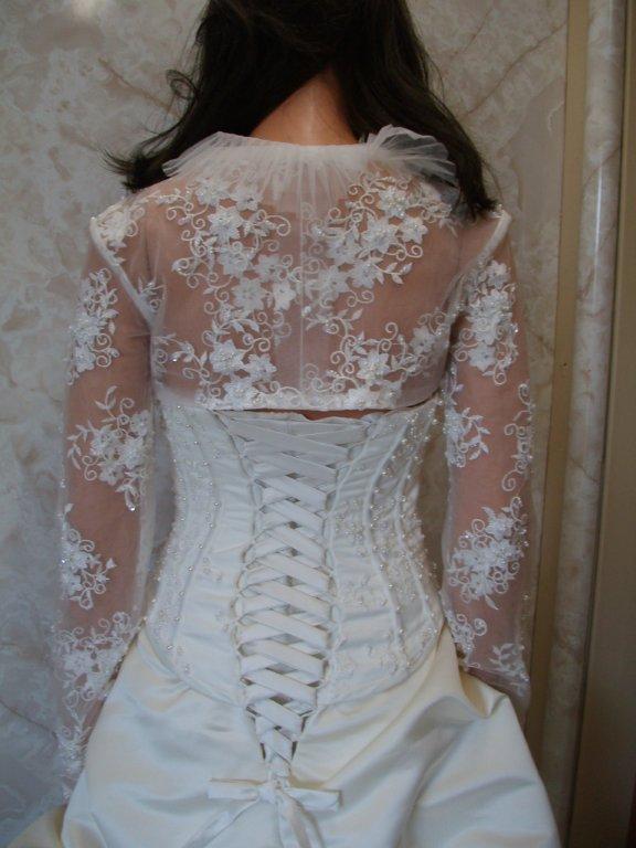 lace jacket with accordion style collar