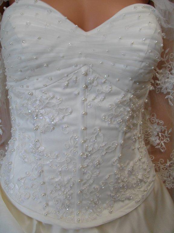 strapless empire waist line wedding gown