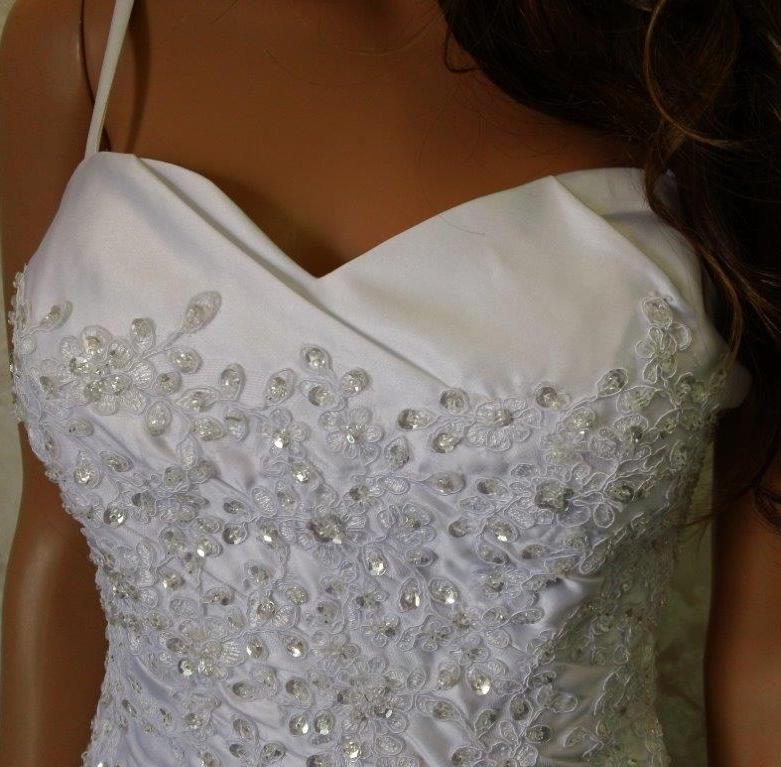 sweetheart beaded applique wedding gown