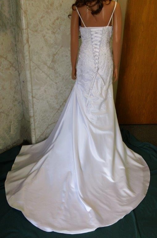 beaded wedding gown with corset lace up back