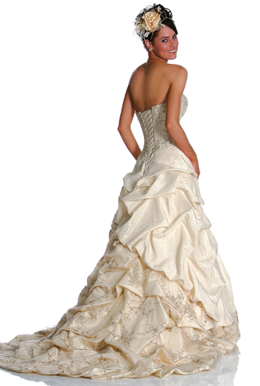 corseted bridal gown