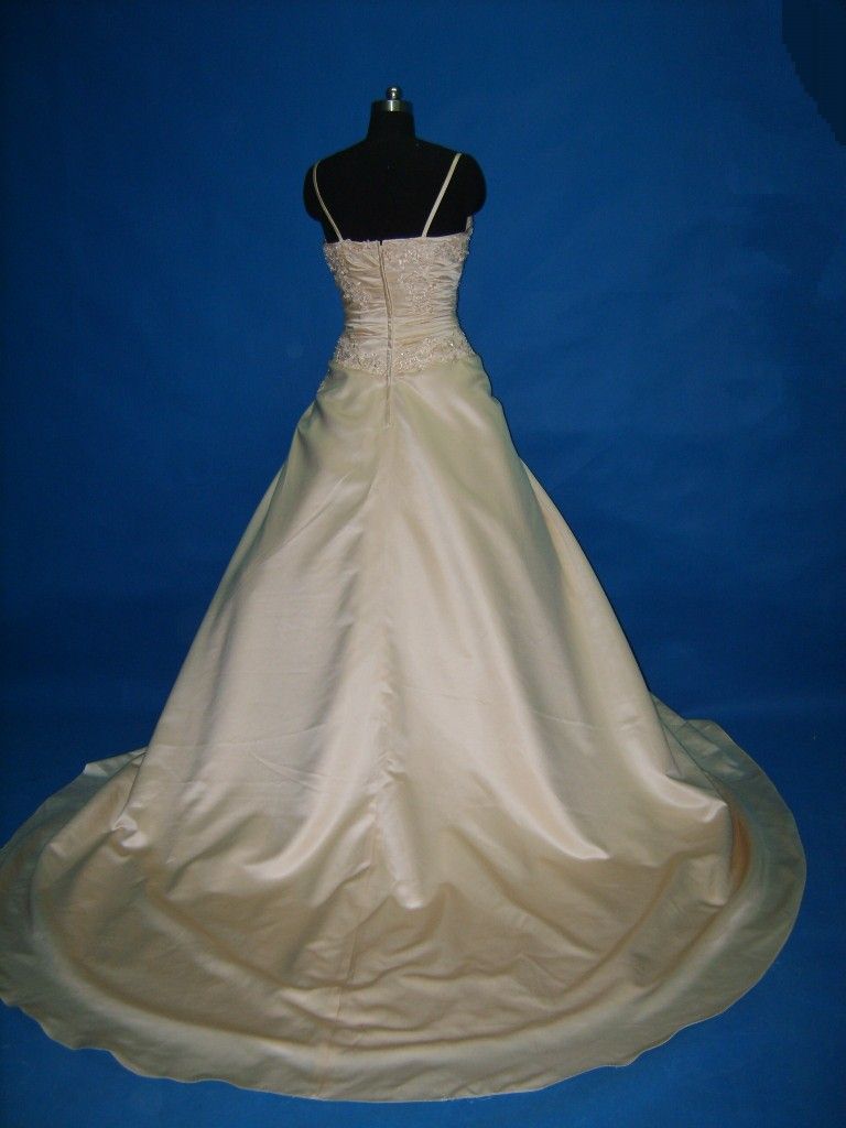 crinkle netting wedding dress