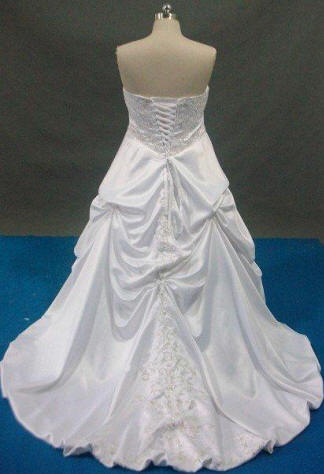 White Ball Gown Strapless Sweetheart Beading Embroidery Satin Wedding Dress