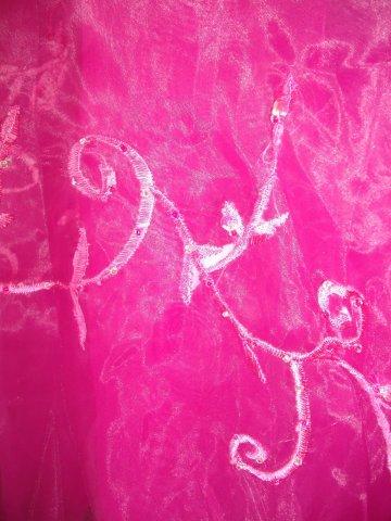 Hot pink long beaded prom dress