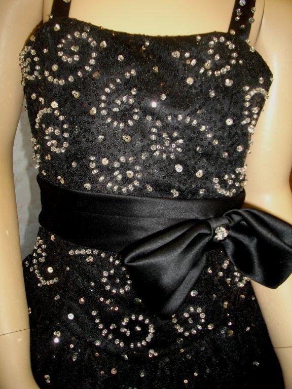 black and silver pageant ball gown