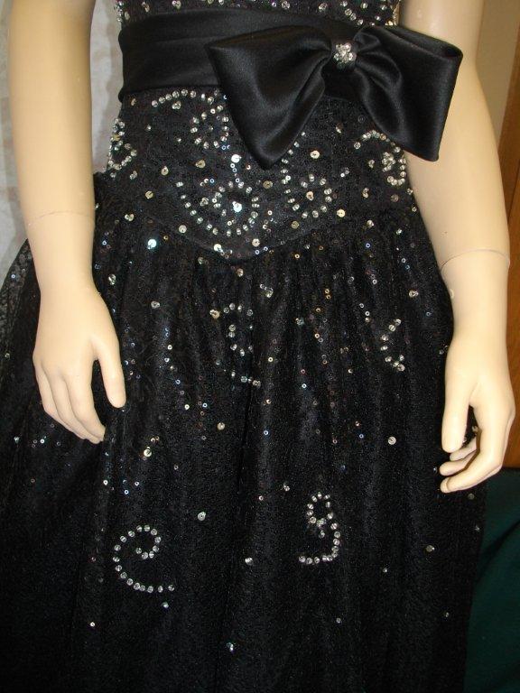 black and silver preteen pageant dress