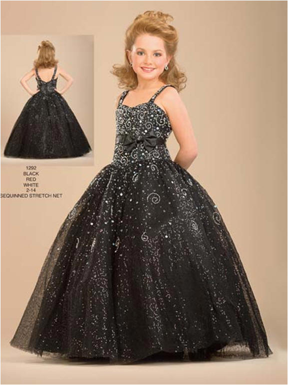 black pageant dresses for girls