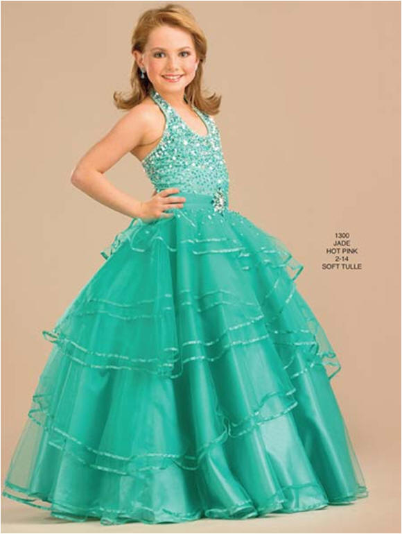 multi layered girls pageant dresses