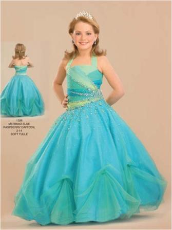 Two tone girls pageant dress