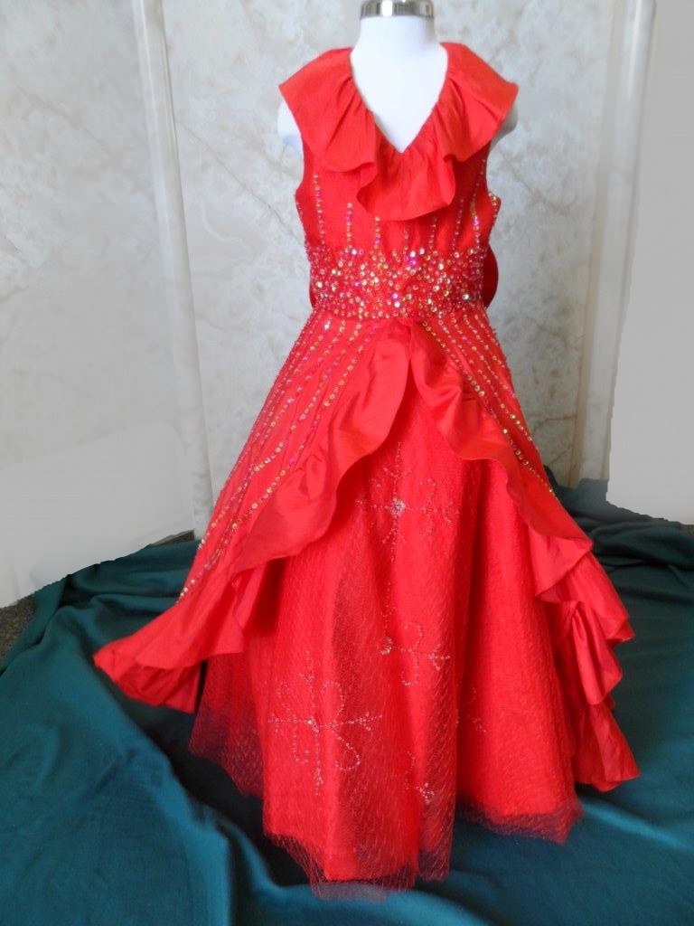 red teenage pageant dress