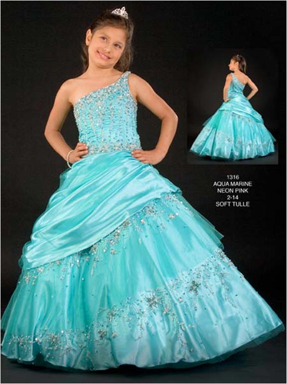 one shoulder pageant dress