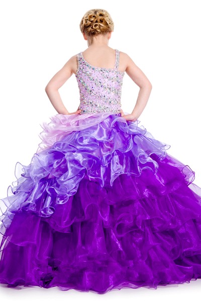 purple preteen long pageant dresses