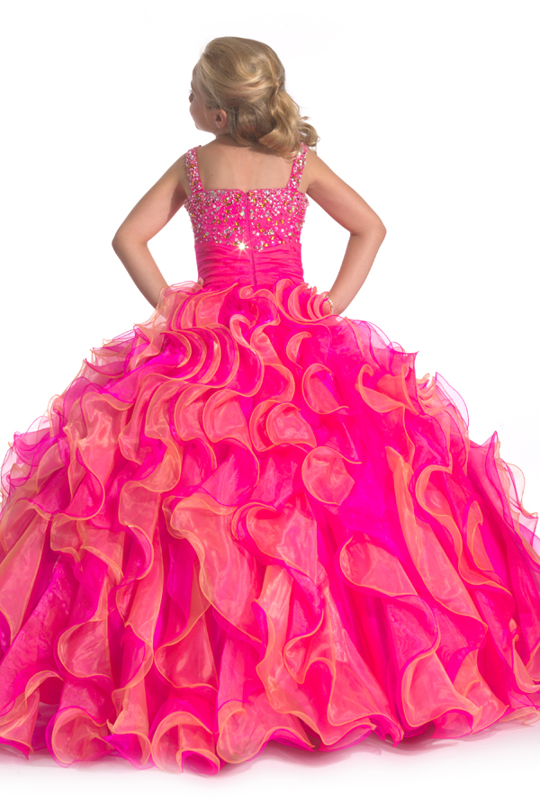 Two Tone Ruffled Skirt Pageant Dress