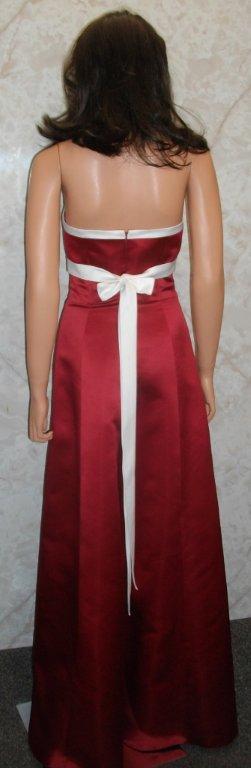 apple red dress with light ivory sash