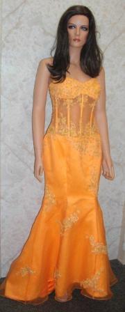 tangerine corset dress