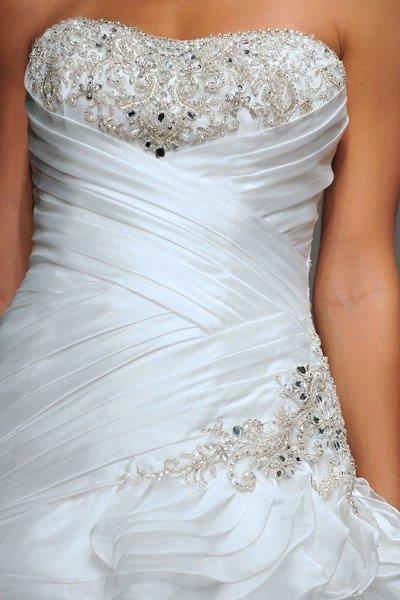ruched draped wedding gown