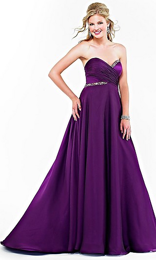 purple chiffon prom dresses
