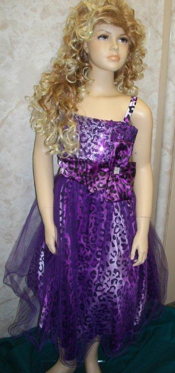 purple leapard print dress