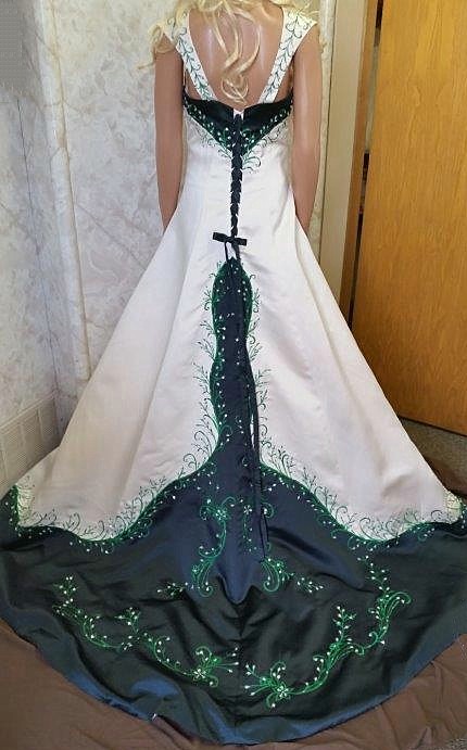 forest green wedding dress