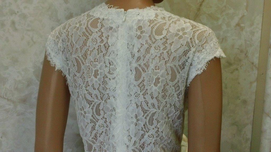 Lace illusion back wedding dress