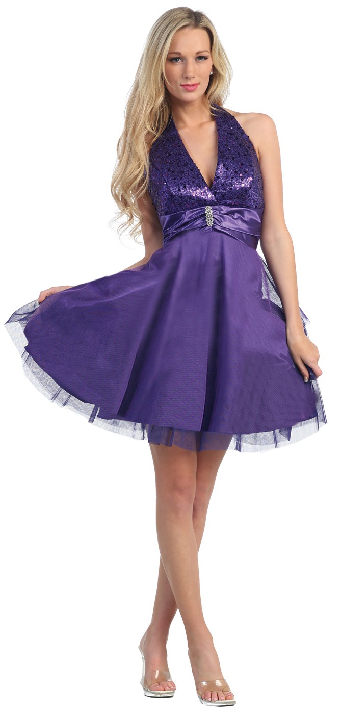 Cheap Purple cocktail dress