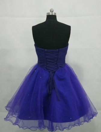 regency blue short prom dress