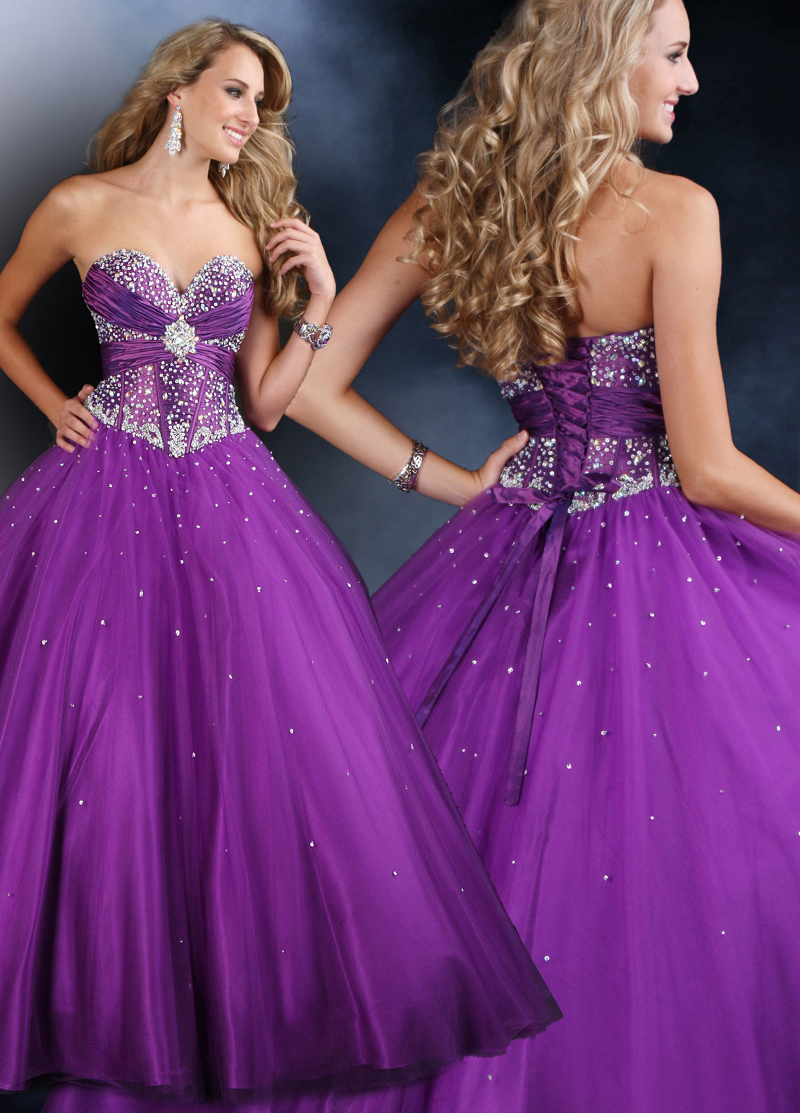 Фиолетовое платье на выпускной