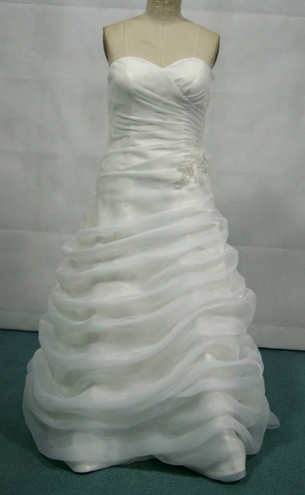 bridal gown with draped pickups