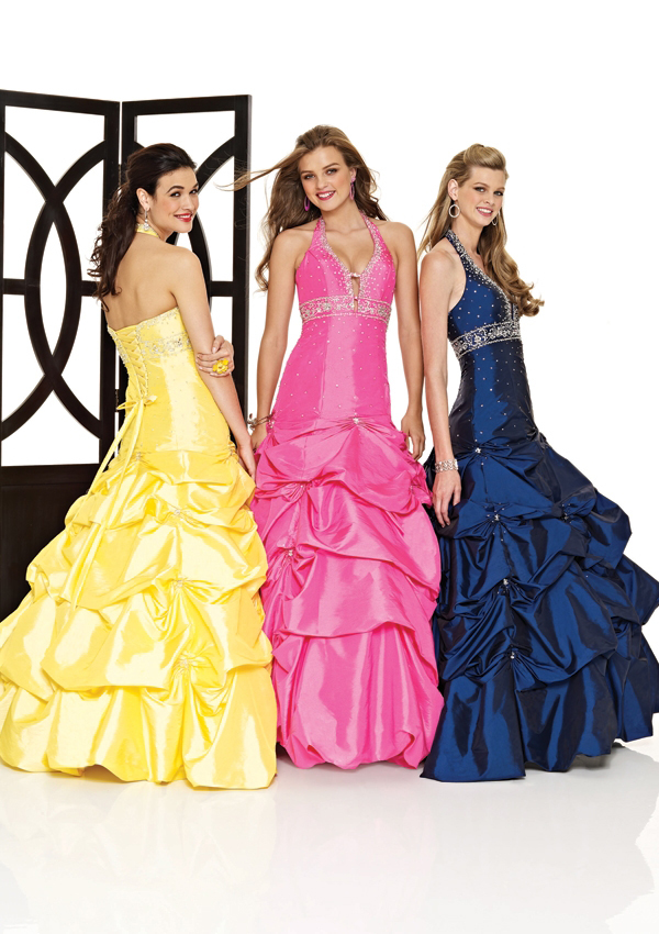 Halter top quinceanera dresses with peek-a-boo cut out