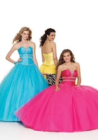 strapless lace up ball gown