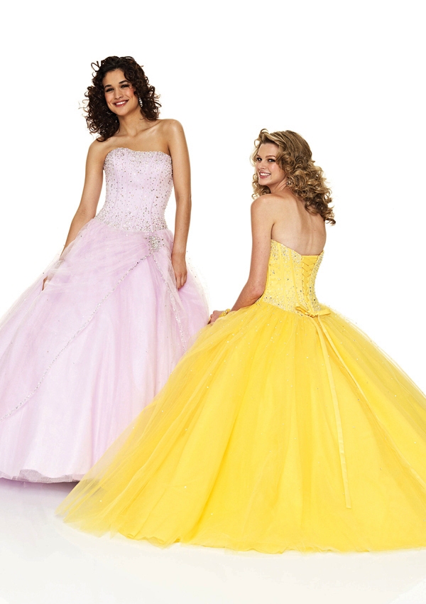 yellow prom ball gown