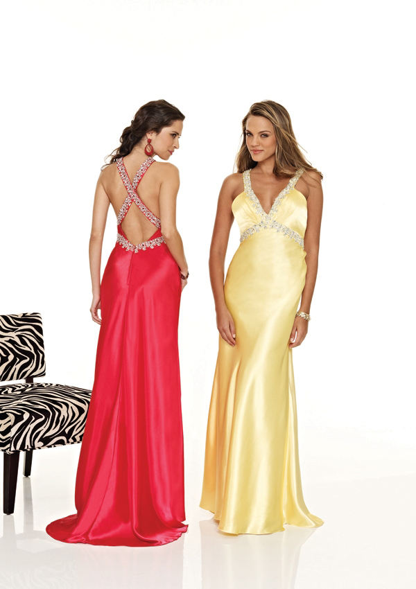 low back evening gown