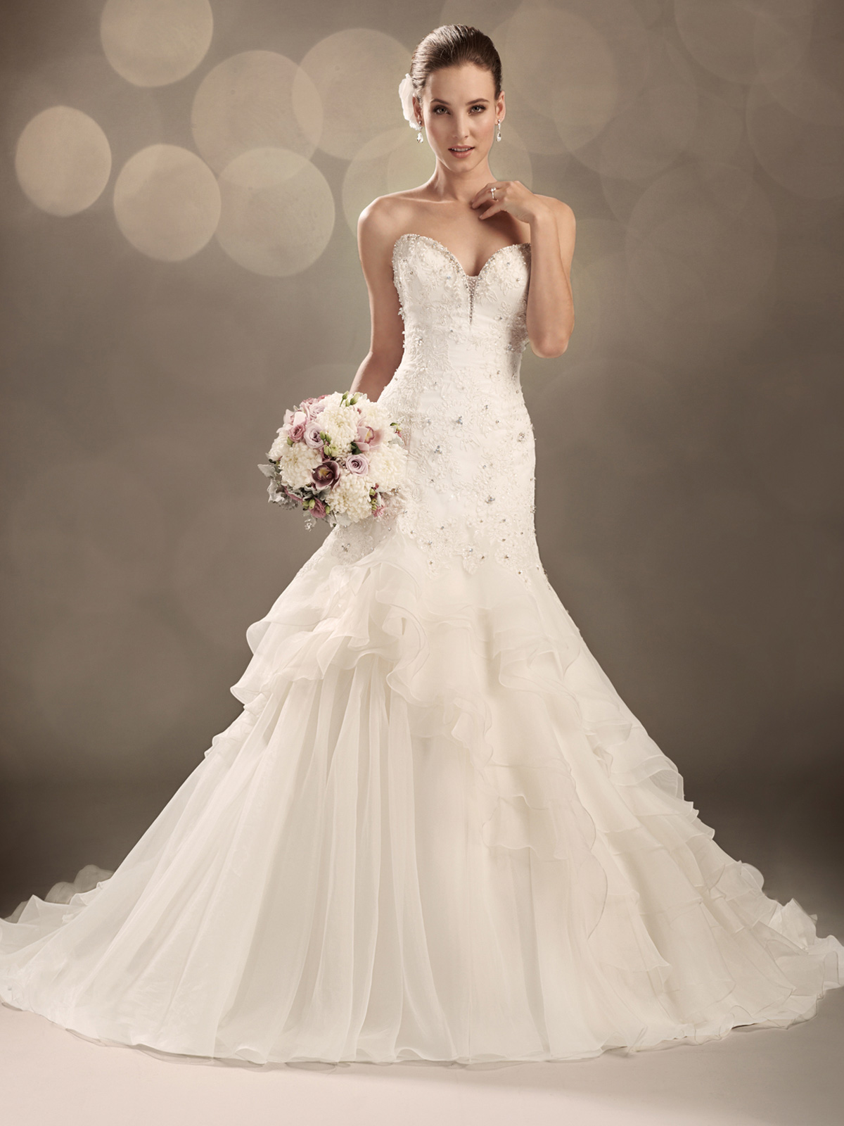 lace and organza wedding gown