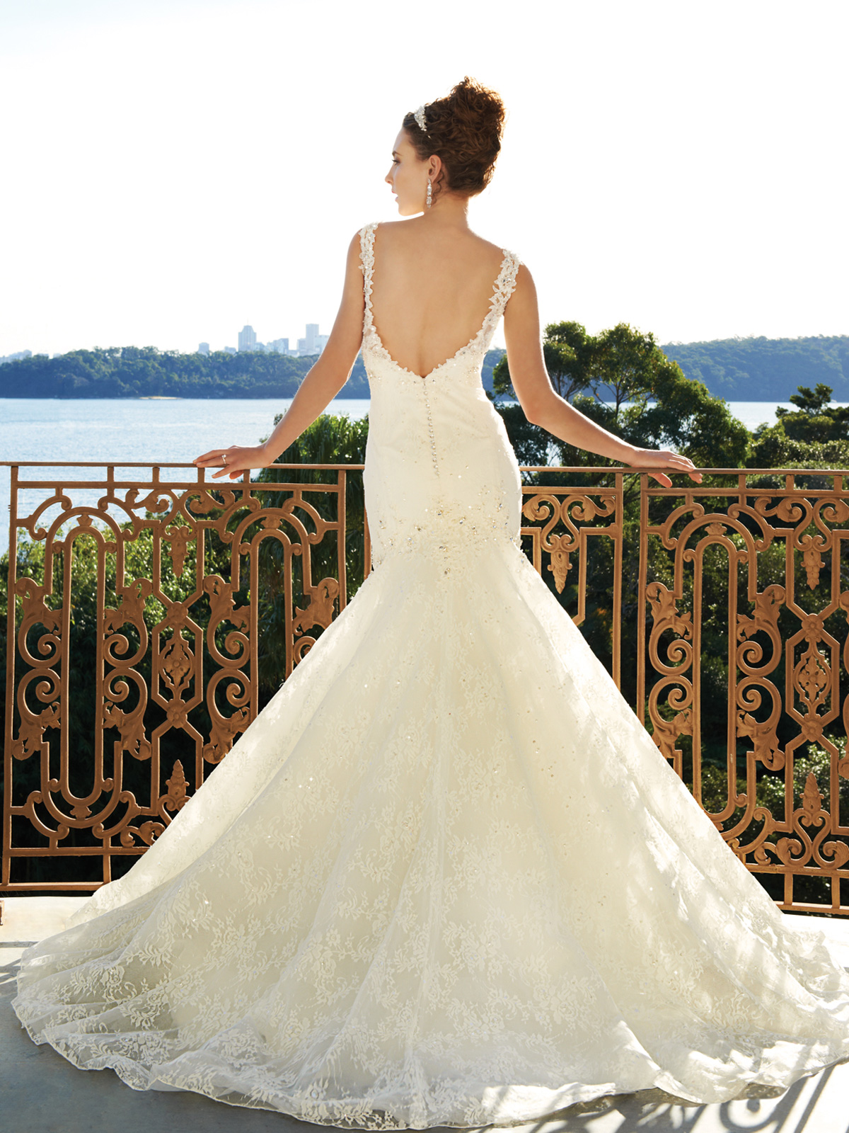 lace mermaid wedding dress with low back