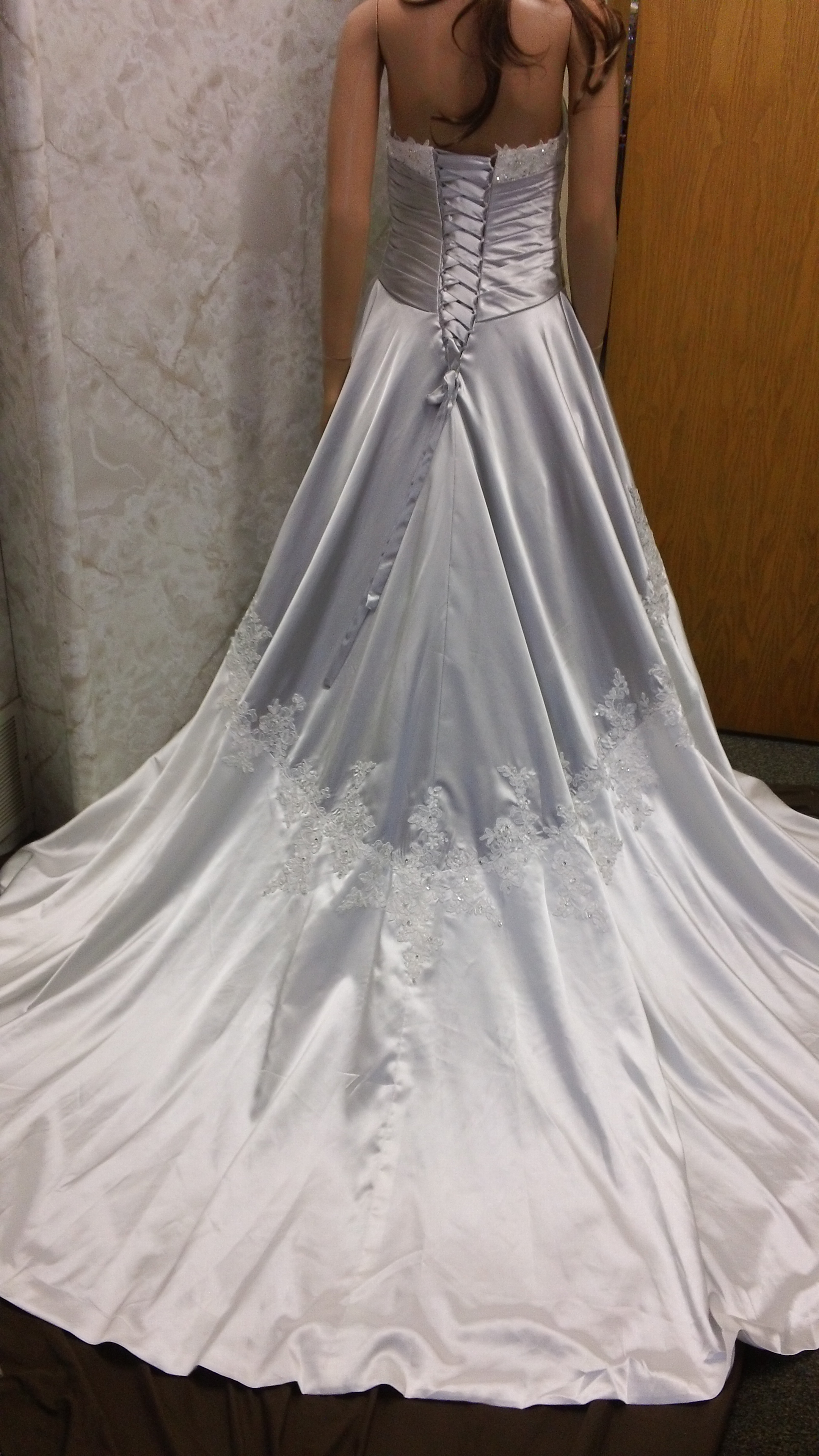 silver and white wedding dress