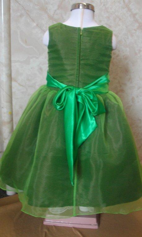 green infant flower girl dress