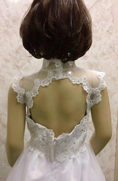 lace open back dress