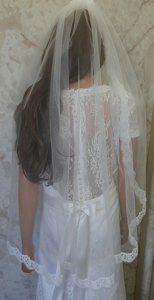 wedding dress with sheer back