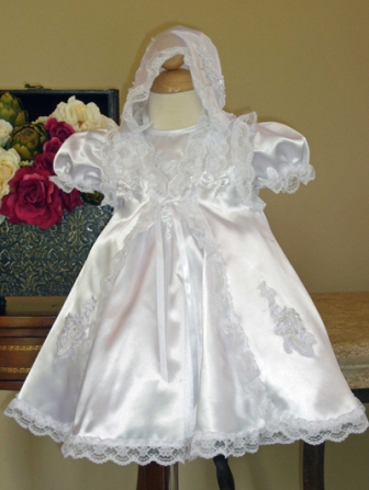 Christening Baptism Dress lace trimmed