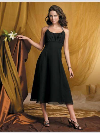 short black bridesmaid dress