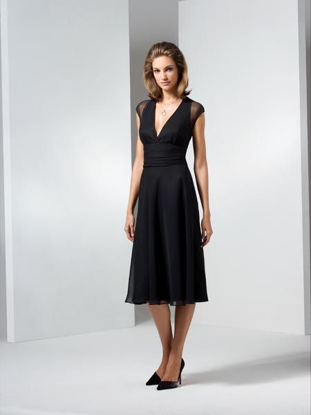 Black knee length dress