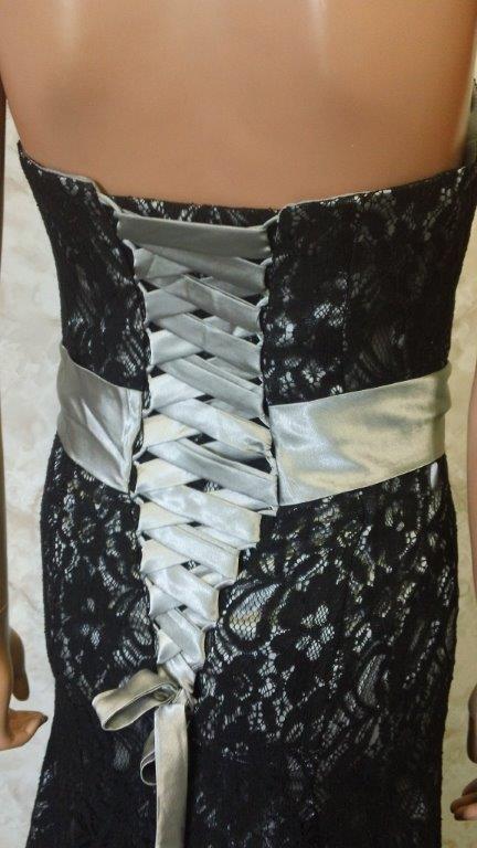 black and silver lace dress